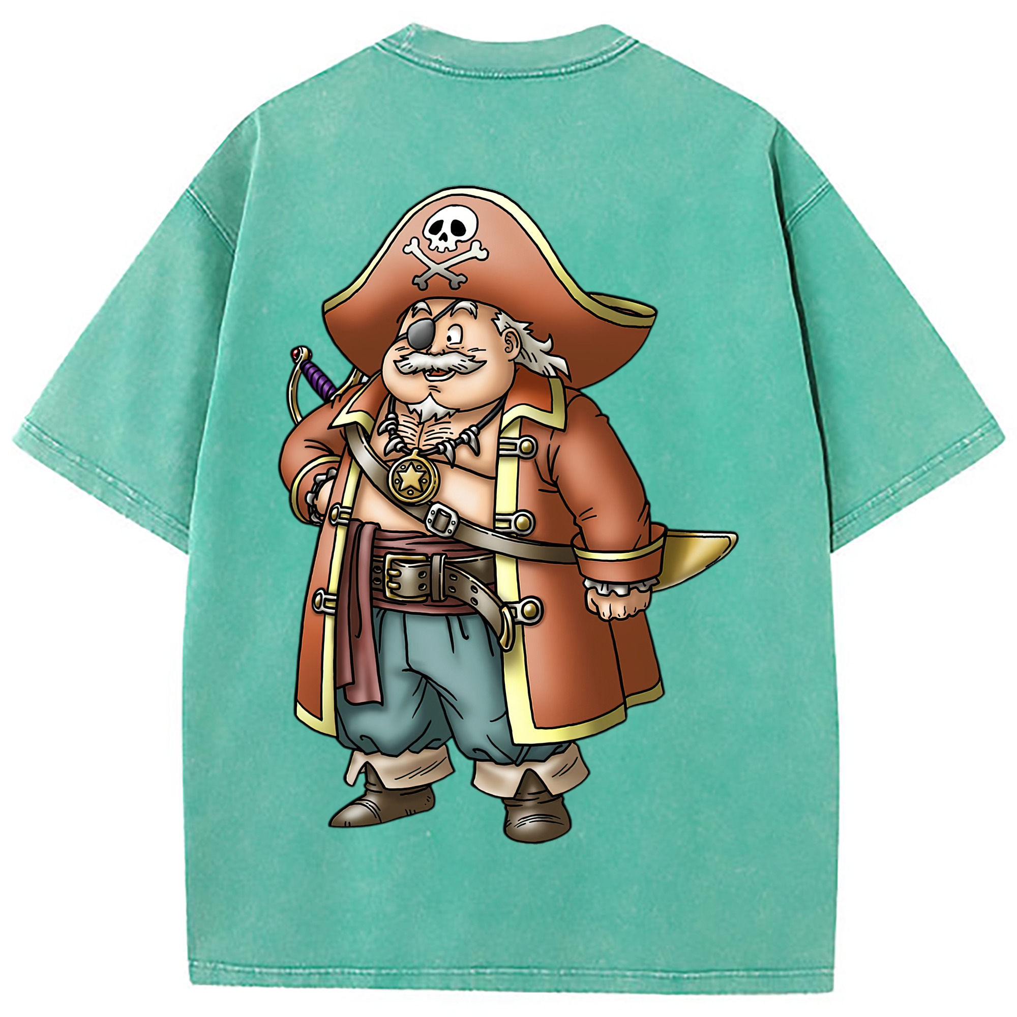 （画像用） ドラゴンクエスト Doragon Kuesuto Dragon Quest 綿100% ヴィンテージ風 半袖Tシャツ（背面プリント）